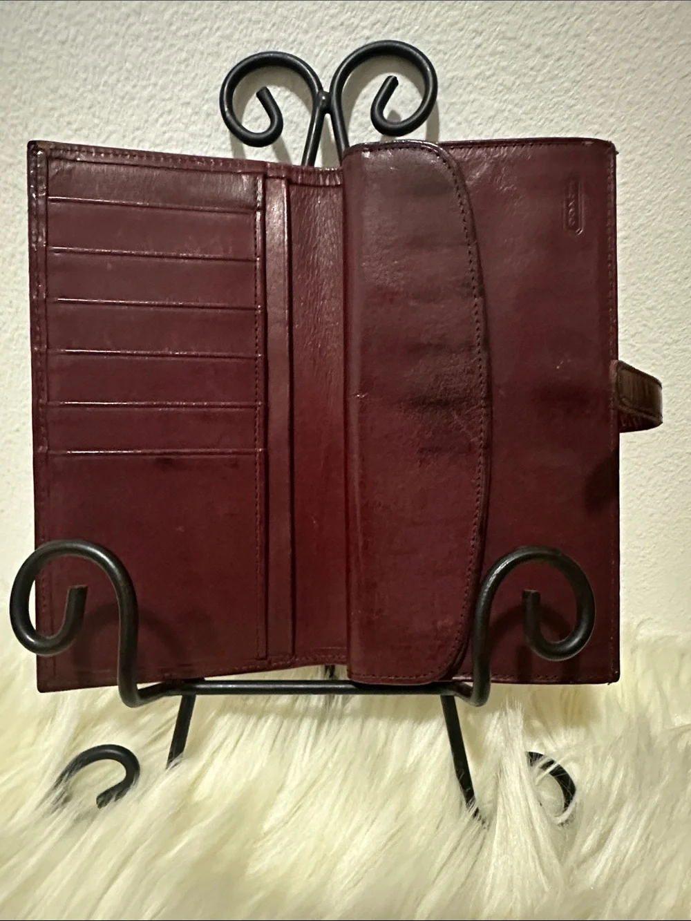 Coach Vintage Burgundy Leather Wallet Clutch